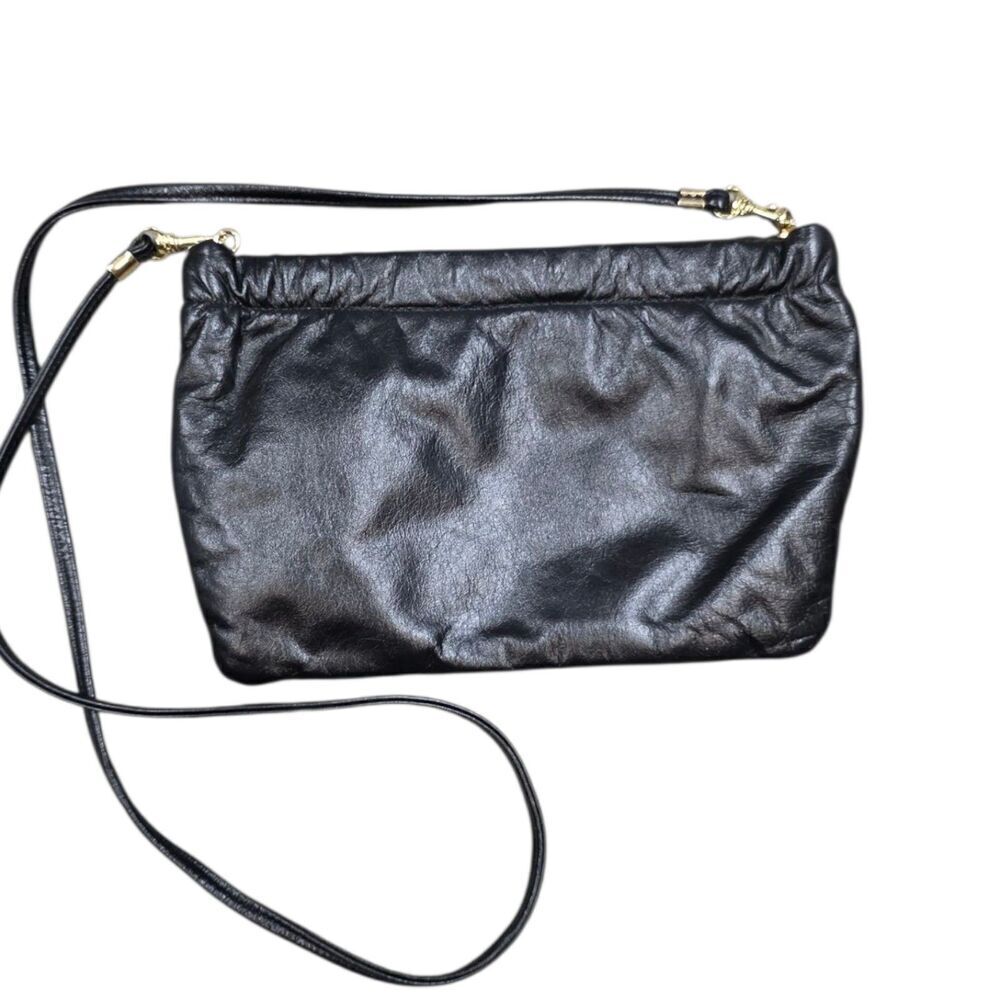 Valerie's Handbags Black Genuine Leather Crossbody Bag